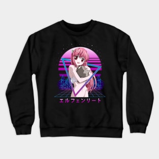 Visions Of Nyu Evolving Characters In Elfen Lied Manga Crewneck Sweatshirt